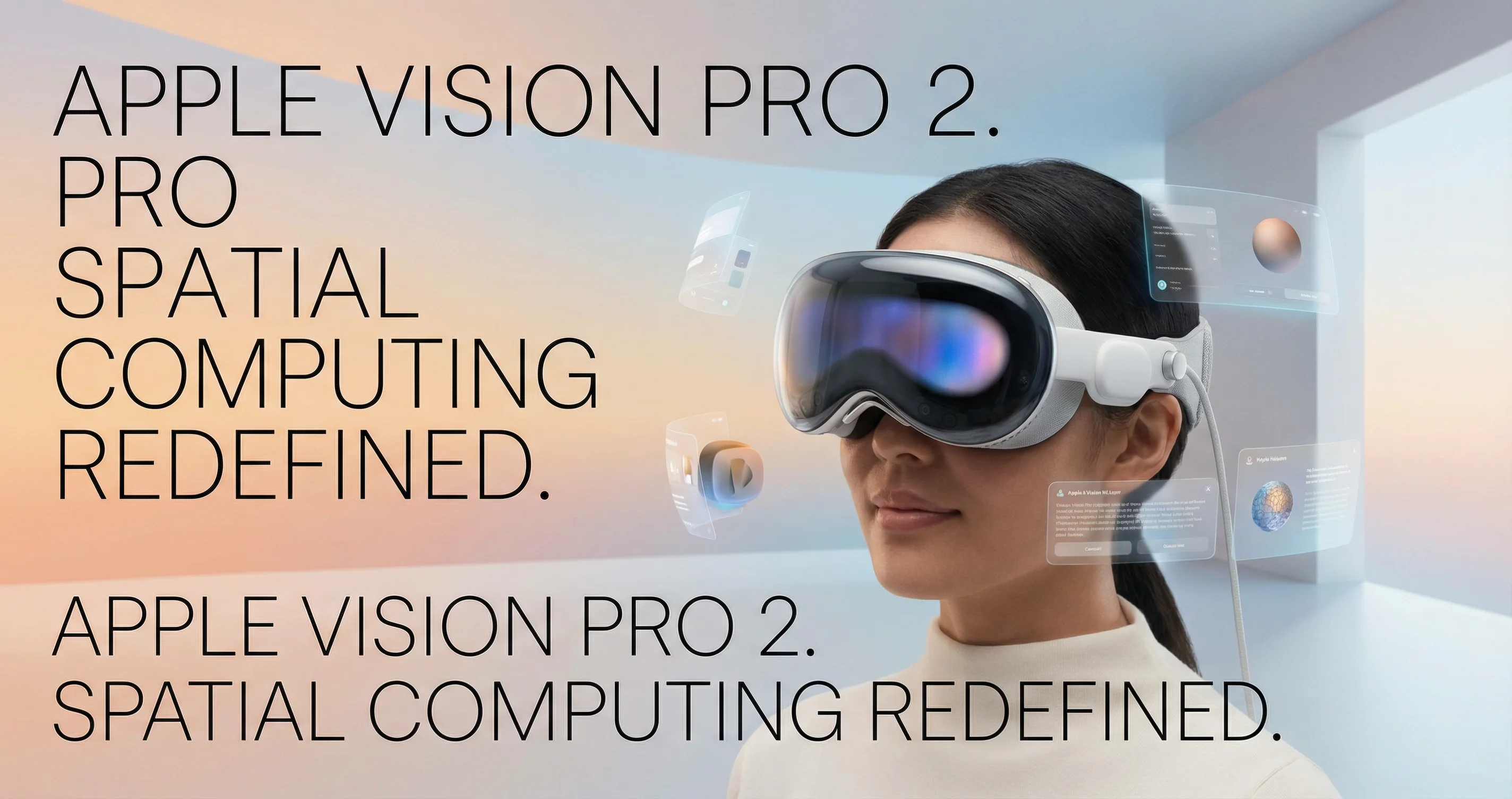 Apple Vision Pro mixed reality headset with minimal gradient background