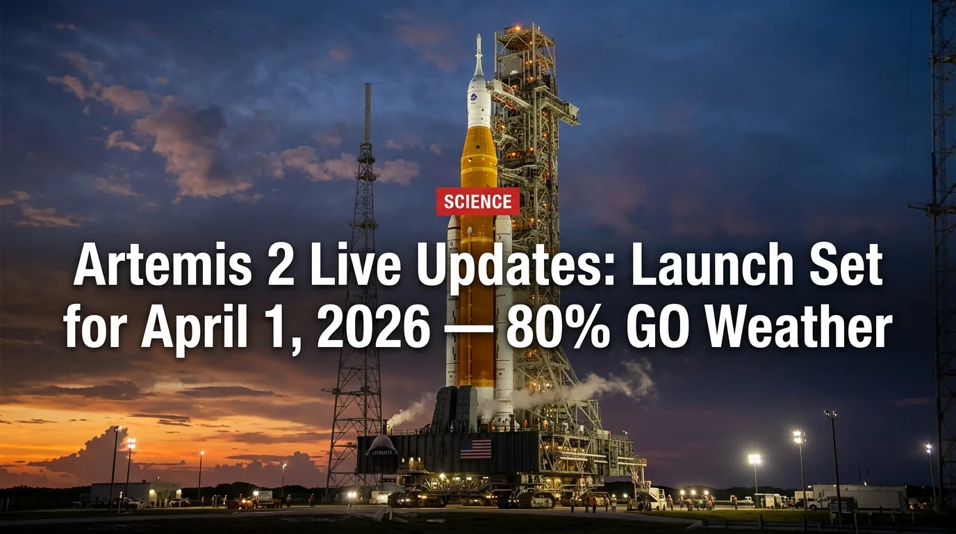 Artemis 2 Live Updates: Launch Set for April 1, 2026 — 80% GO Weather