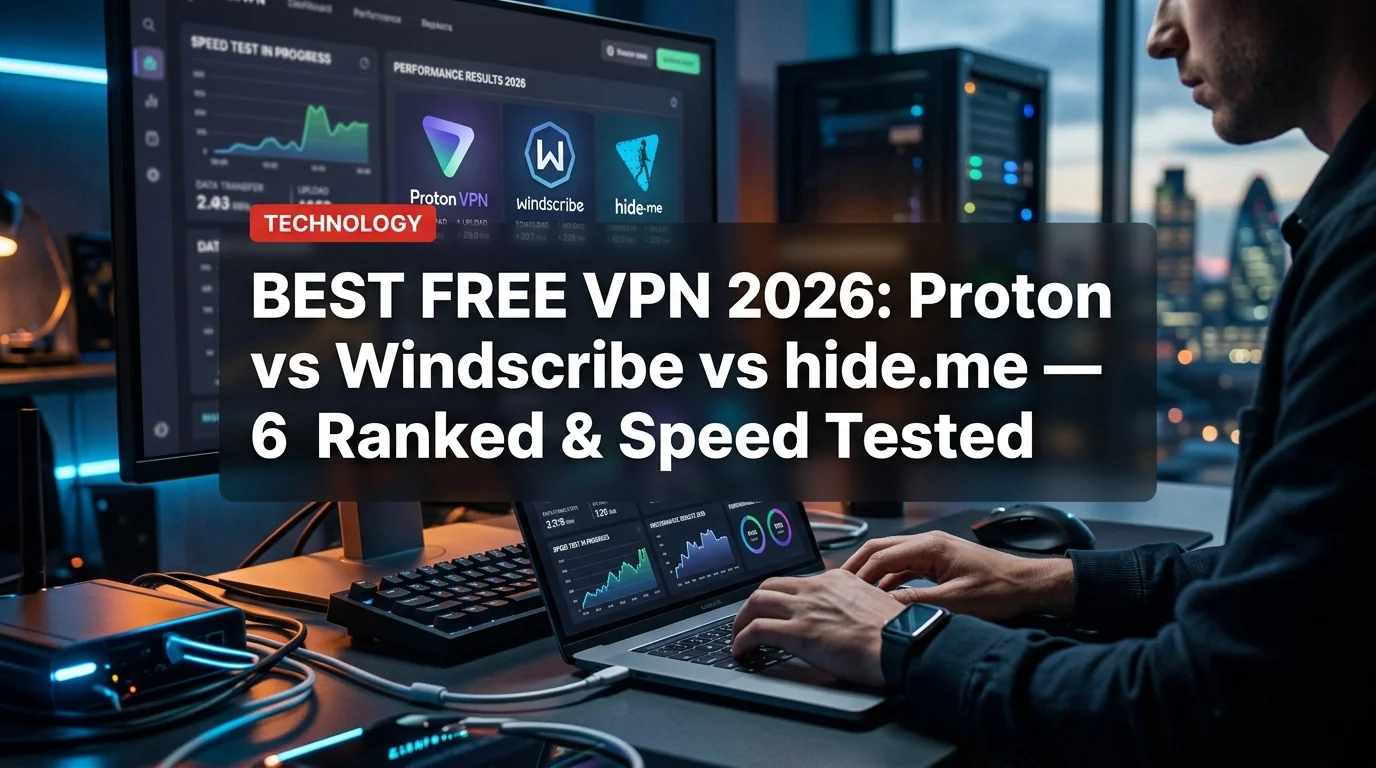 Best Free VPN 2026: Proton vs Windscribe vs hide.me — 6 Ranked & Speed Tested