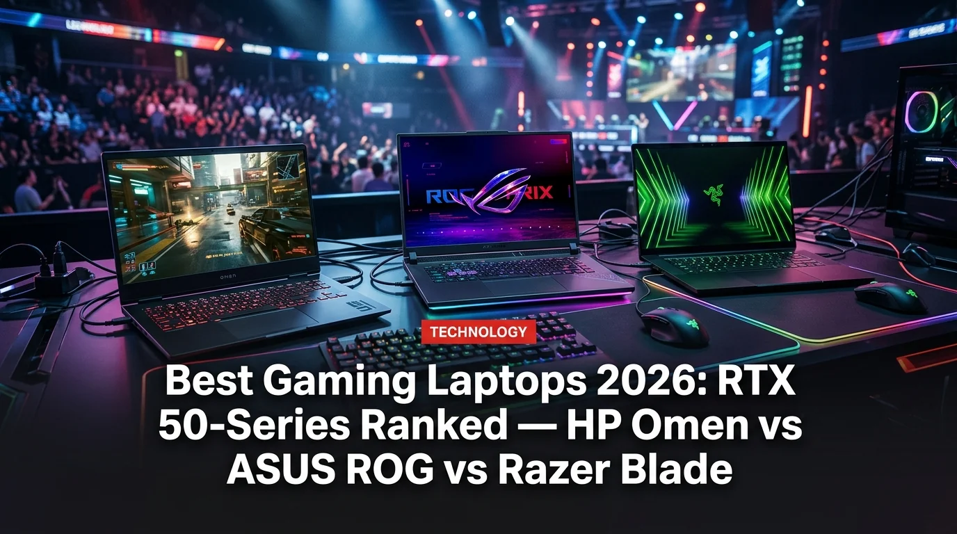 Best Gaming Laptops 2026: RTX 50-Series Ranked — HP Omen vs ASUS ROG vs Razer Blade