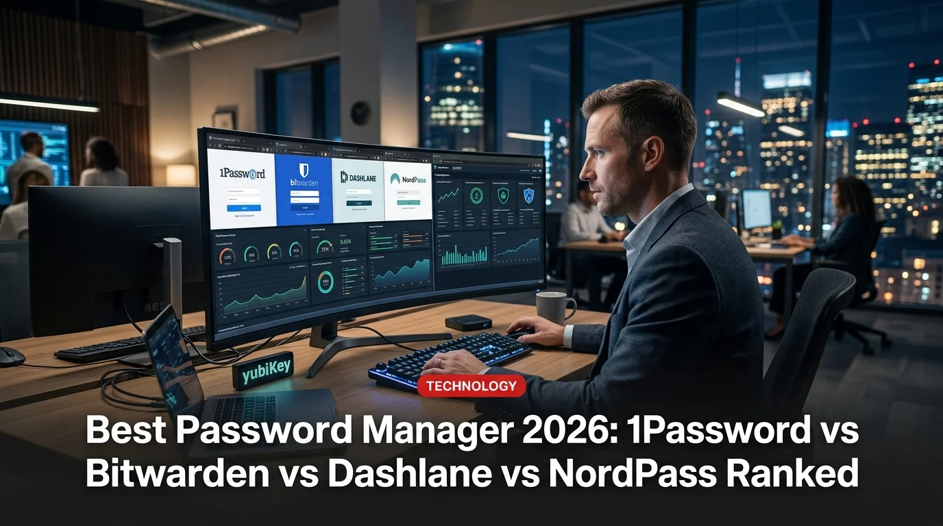 Best Password Manager 2026: 1Password vs Bitwarden vs Dashlane vs NordPass Ranked