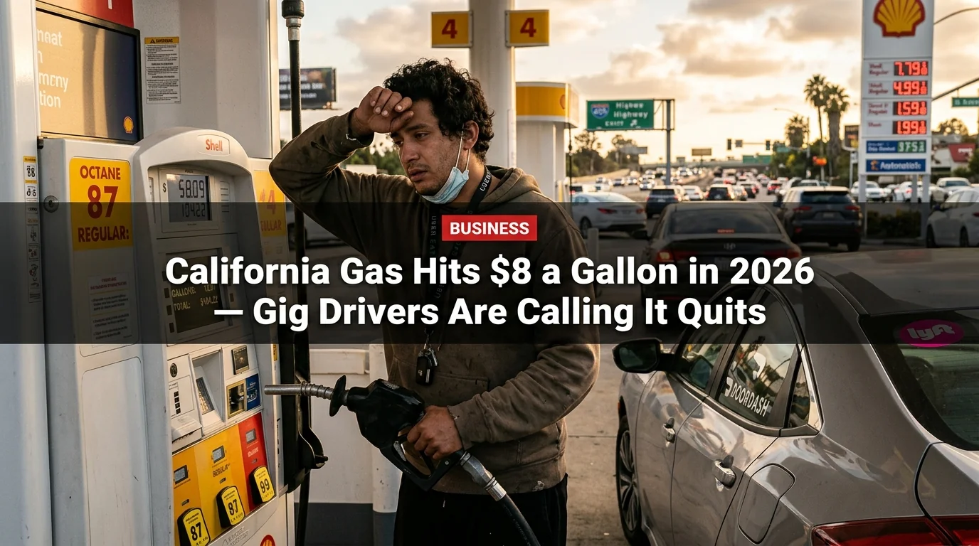California Gas Hits $8 a Gallon in 2026 — Gig Drivers Are Calling It Quits