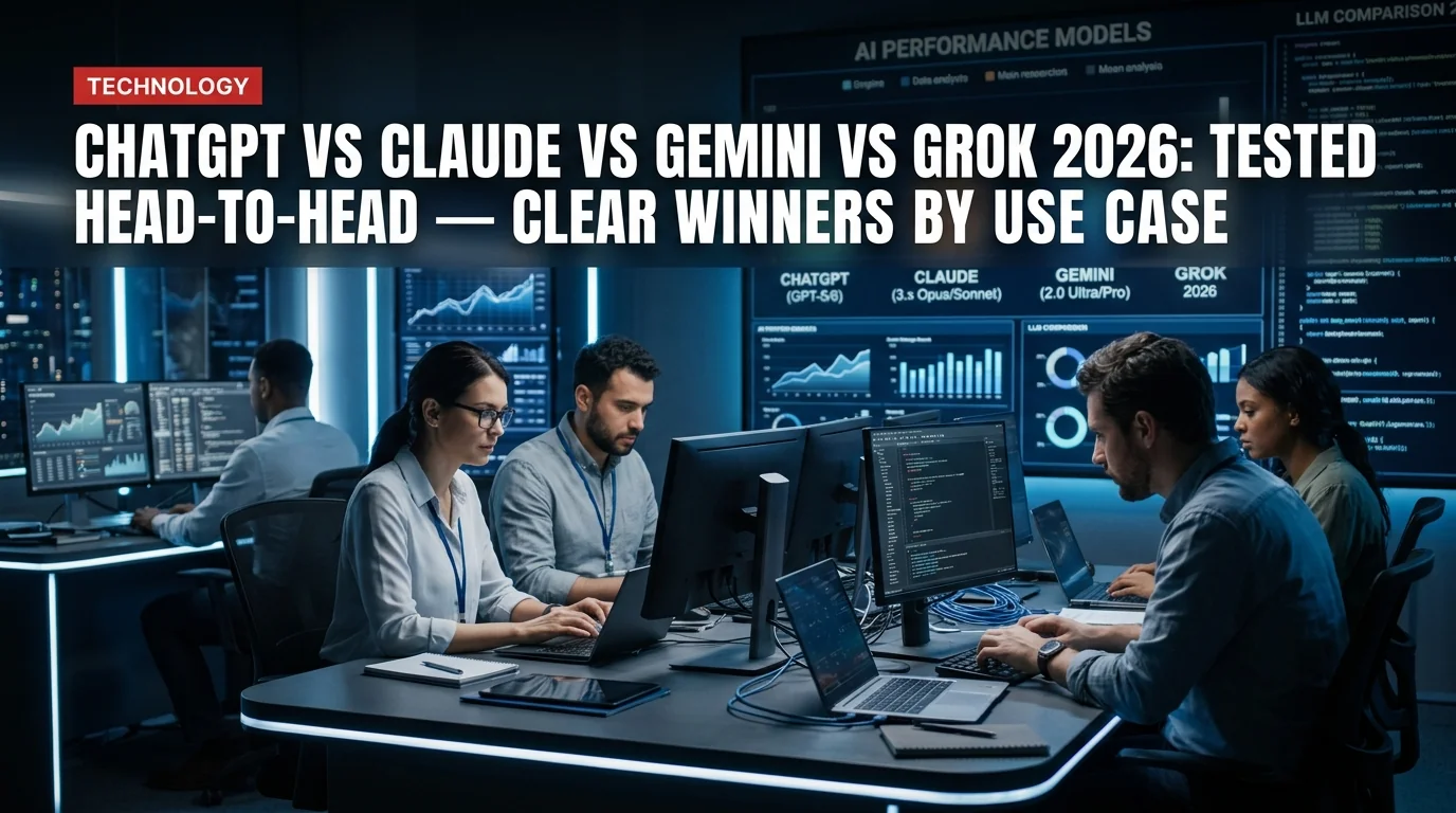 ChatGPT vs Claude vs Gemini vs Grok 2026: Tested Head-to-Head — Clear Winners by Use Case