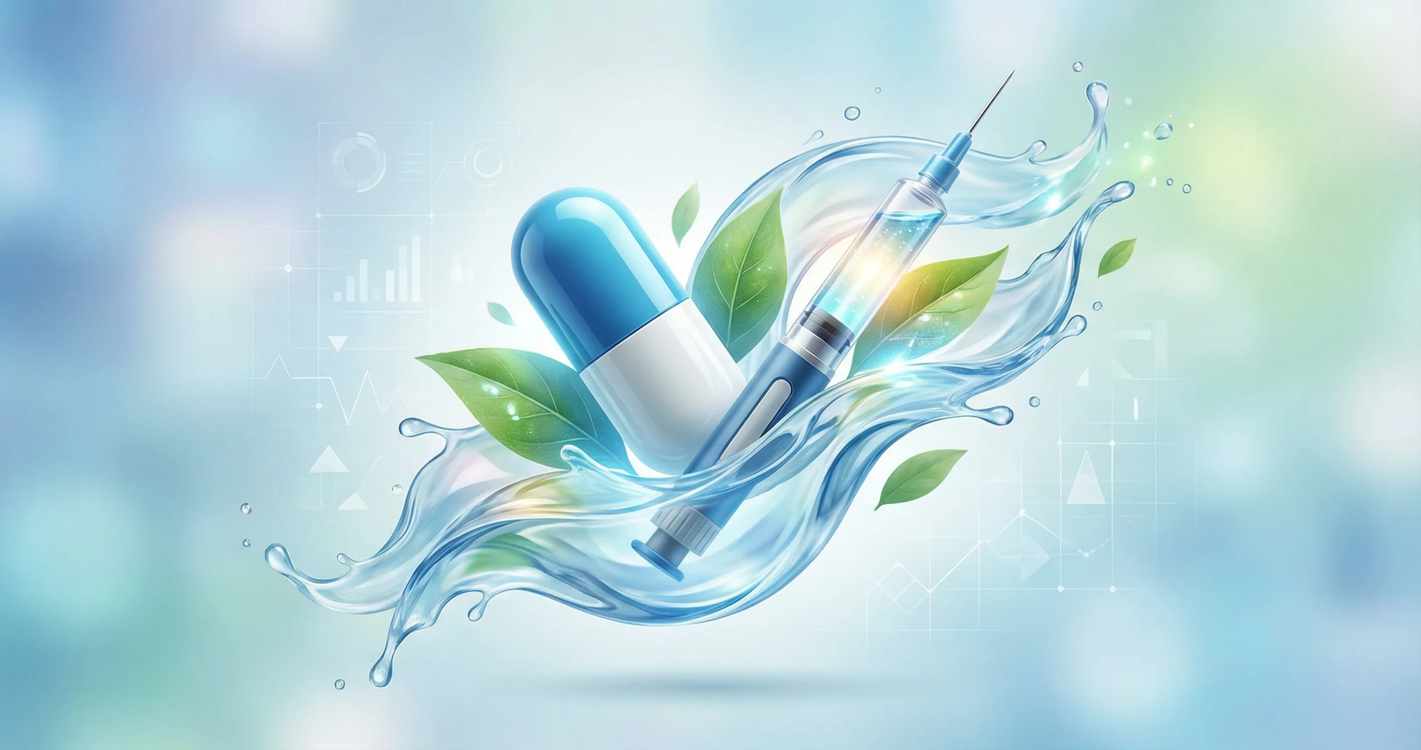 Abstract representation of medical weight management with clean wellness aesthetic