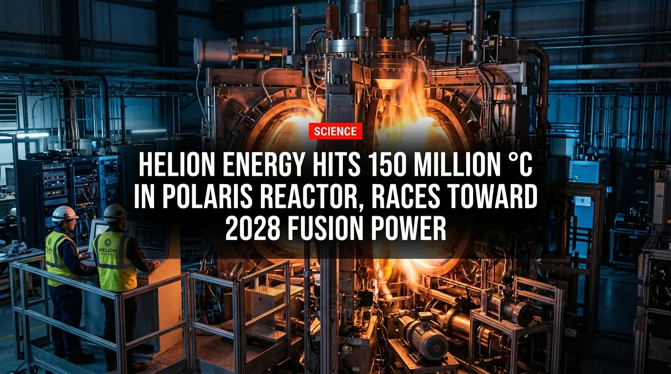 Helion Energy Hits 150 Million °C in Polaris Reactor, Races Toward 2028 Fusion Power