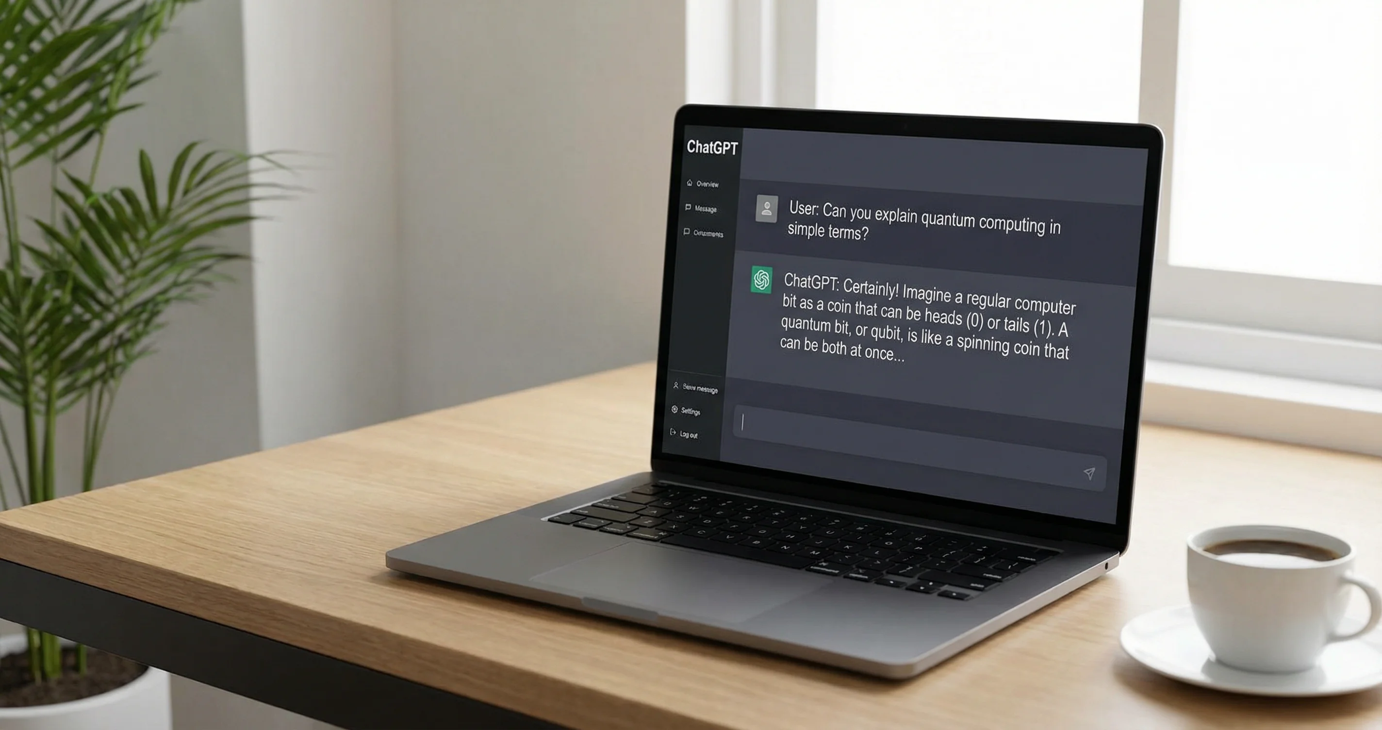 ChatGPT chat interface on a laptop screen