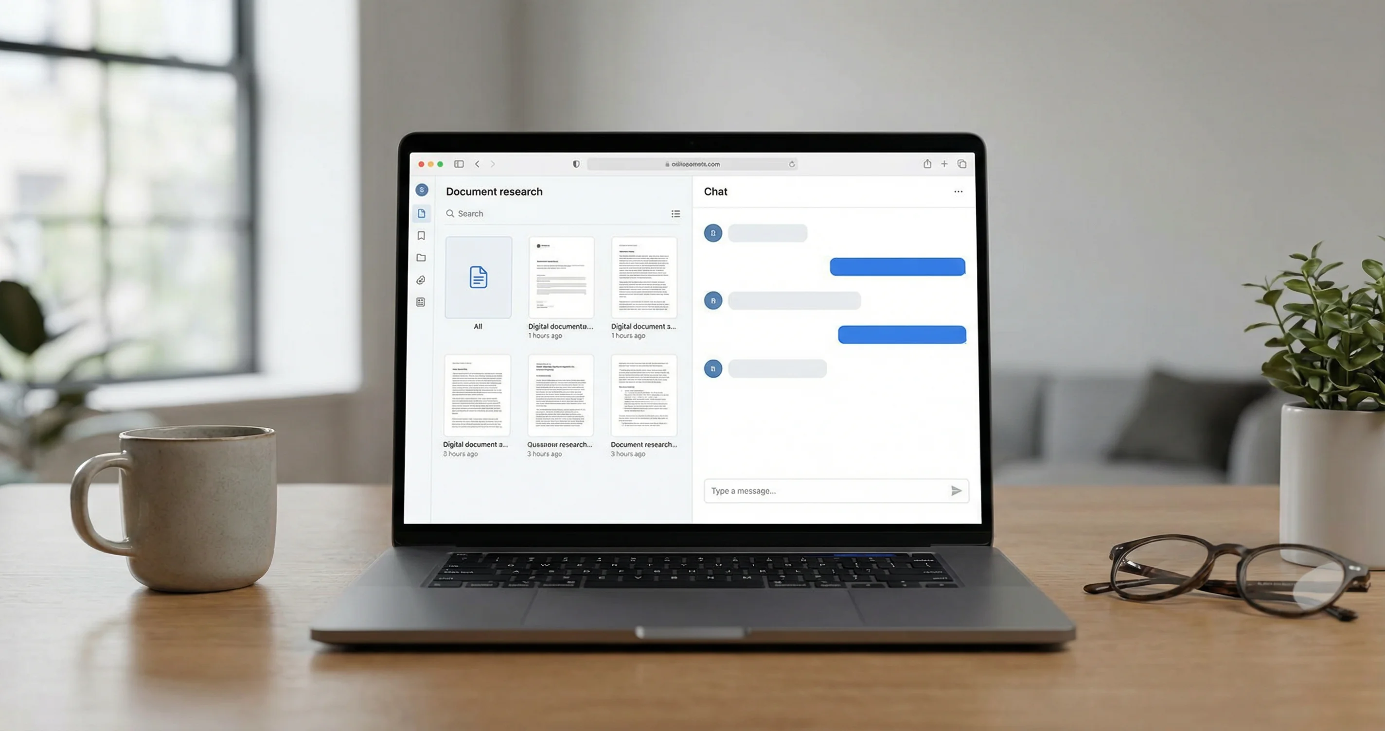 Google NotebookLM research interface with documents and chat