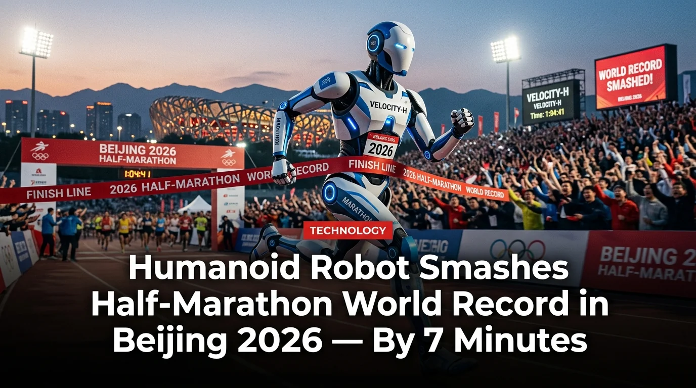 Humanoid Robot Smashes Half-Marathon World Record in Beijing 2026 — By 7 Minutes