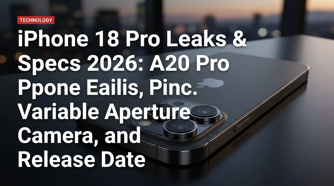 iPhone 18 Pro Leaks & Specs 2026: A20 Chip, Variable Aperture Camera, and Release Date