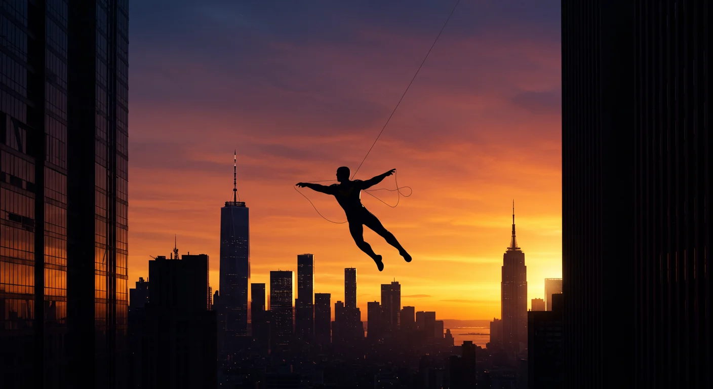 Spider-Man 4 Brand New Day trailer scene showing superhero swinging through New York City