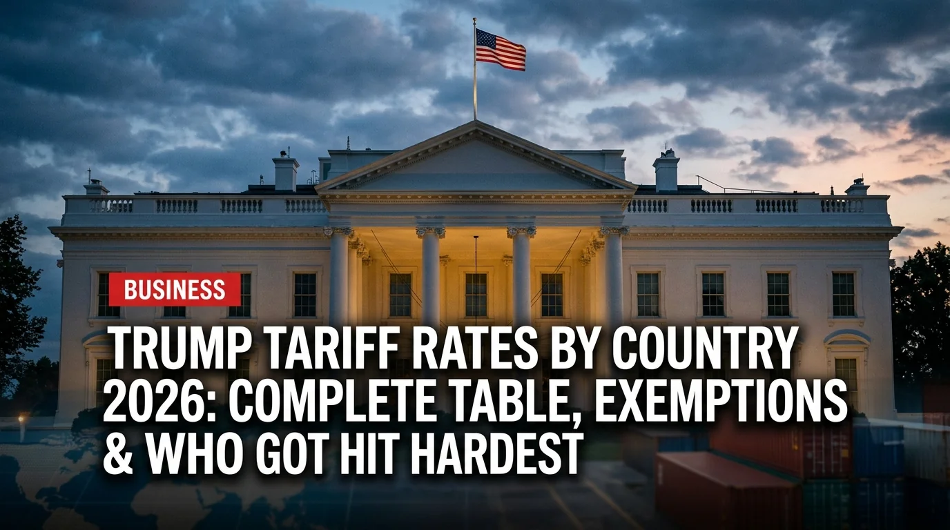Trump Tariff Rates by Country 2026: Complete Table, Exemptions & Who Got Hit Hardest