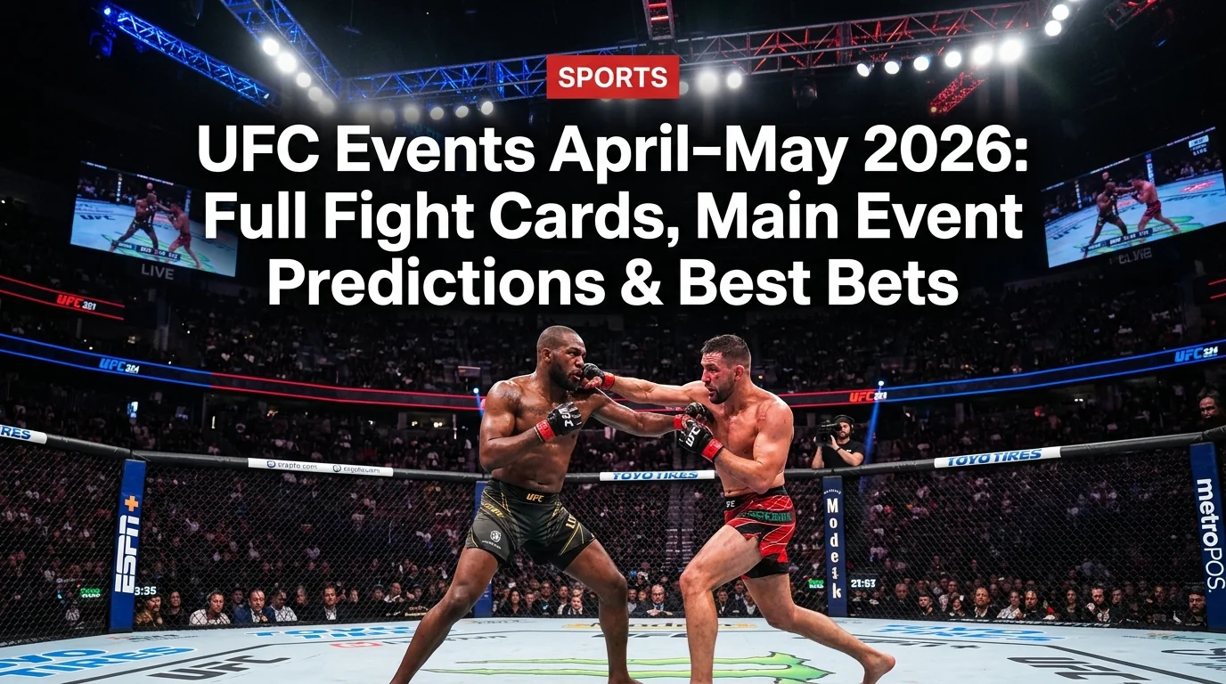 UFC Events April–May 2026: Full Fight Cards, Main Event Predictions & Best Bets
